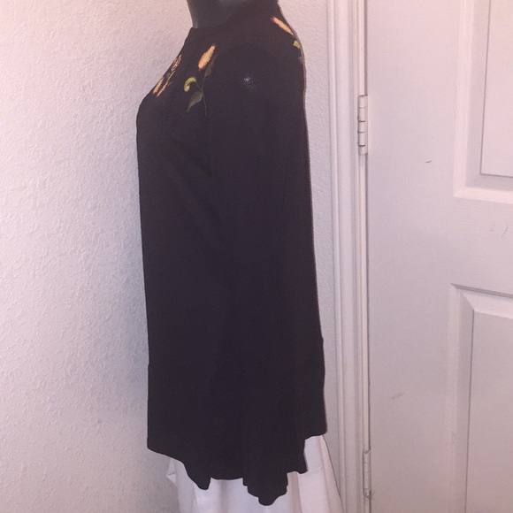 NOTATIONS Embroidered Black Blouse - Picture 4 of 8